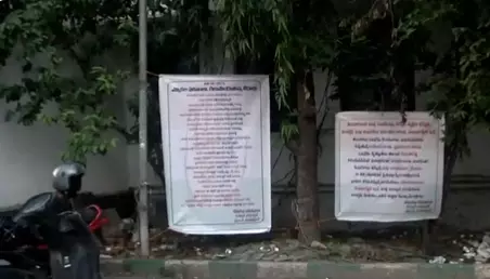 Posters saying that Congress leaders will win the State Assembly elections