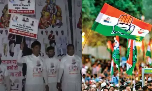 ഫലം വരുന്നതിന് മുമ്പ് എ.ഐ.സി.സി ആസ്ഥാനത്ത് പടക്കം പൊട്ടിച്ച് ആഘോഷം