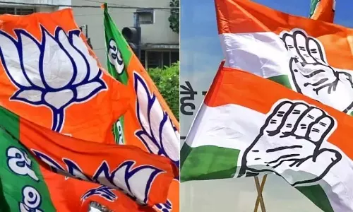 തെലങ്കാനയിൽ നിലം തൊടാതെ ബി.ജെ.പി; തിളങ്ങി കോൺ​ഗ്രസ്