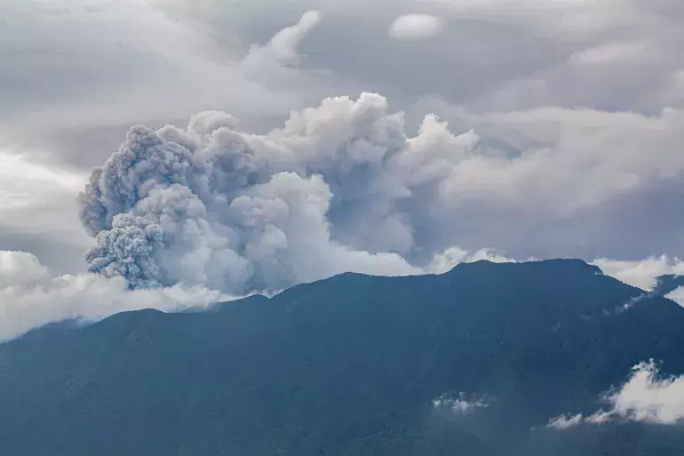 Mount Marapi erupted on Sunday