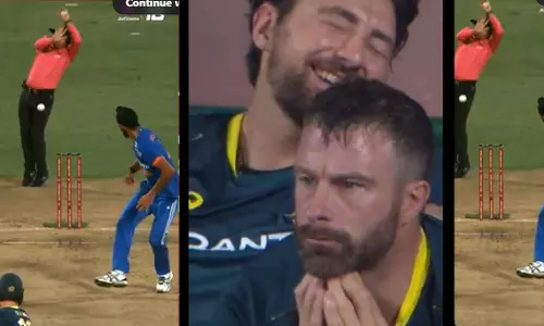 Aussie Batter Nathan Ellis shot hit field umpire Virender Sharma and created controversy.