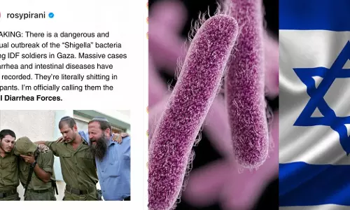 Diarrhea for the Israeli army that attacked Gaza. Diarrhea and intestinal diseases were caused by Shigella bacteria in the occupation troops.