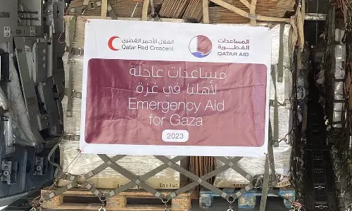 ഗസ്സയിലേക്ക് കൂടുതൽ സഹായമെത്തിച്ച് ഖത്തർ
