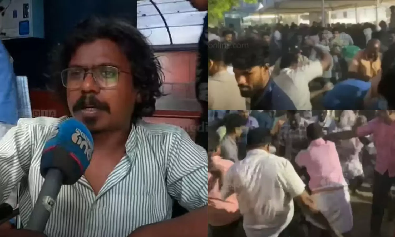 dsa workers against police who attacked by dyfi workers in kochin marine drive