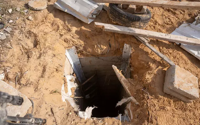 A Hamas tunnel discovered by IDF troops in northern Gazas Salatin A Hamas tunnel discovered by IDF troops in northern Gazas Salatin