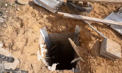 A Hamas tunnel discovered by IDF troops in northern Gazas Salatin
