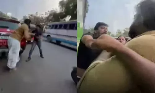 Couple brutally beaten by a bus driver in Mananchira