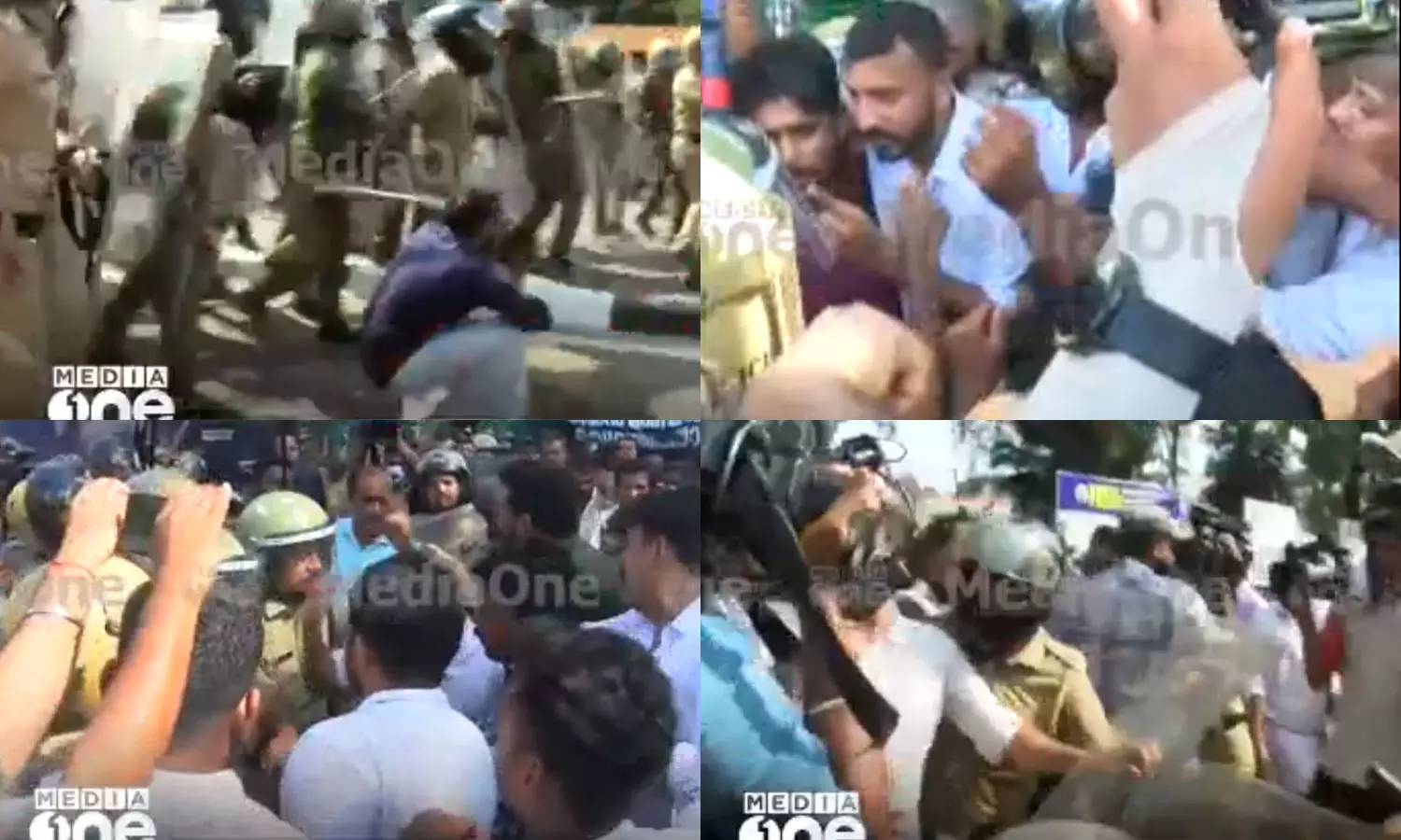 youth congress and police clash during protest and march in front of secretariate