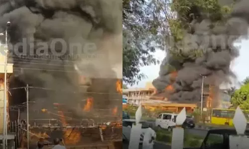 Building caught fire in Angamaly