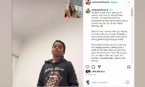 Shikhar Dhawan wished his son on Instagram