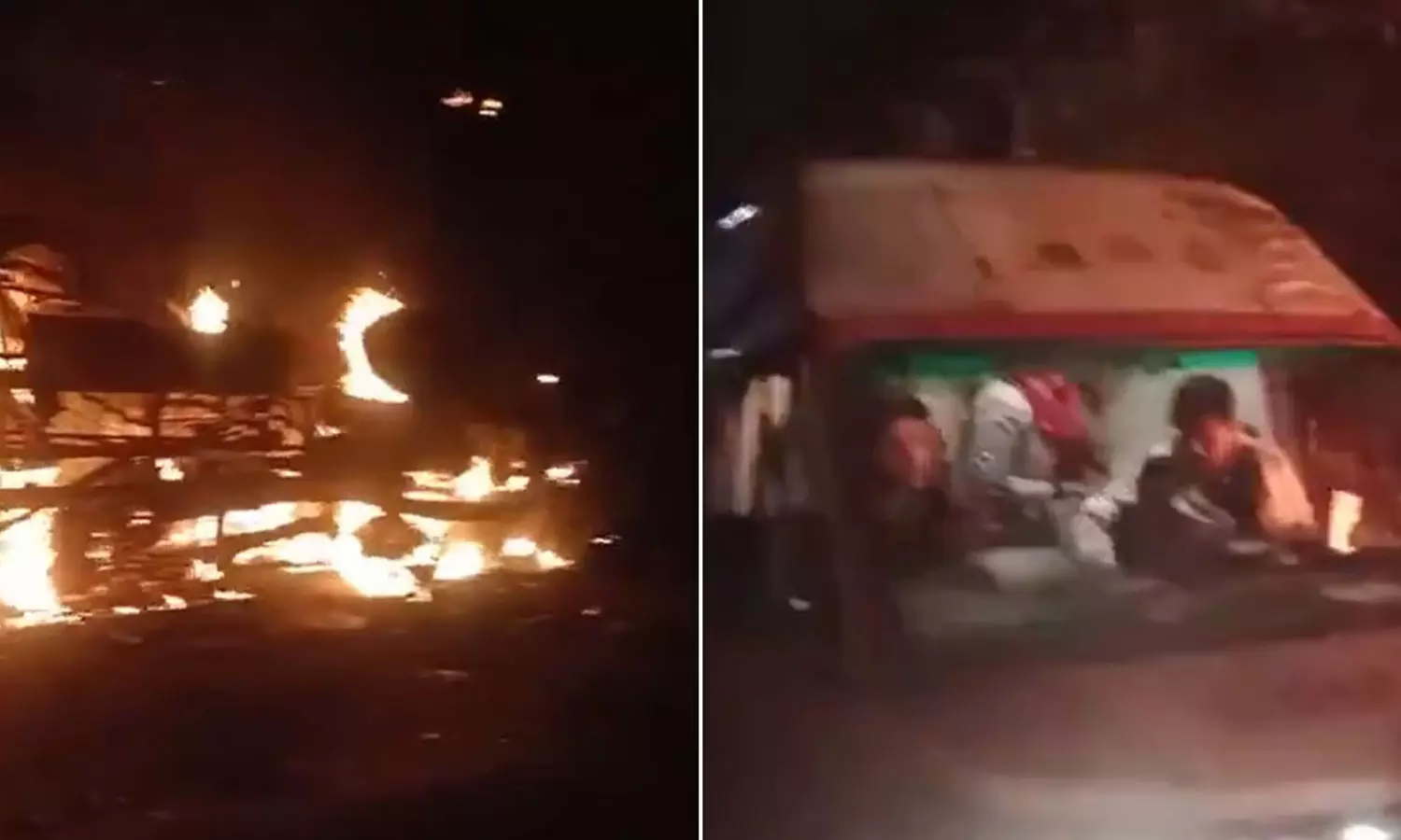 13 Burnt Alive As Bus Catches Fire After Collision With Dumper