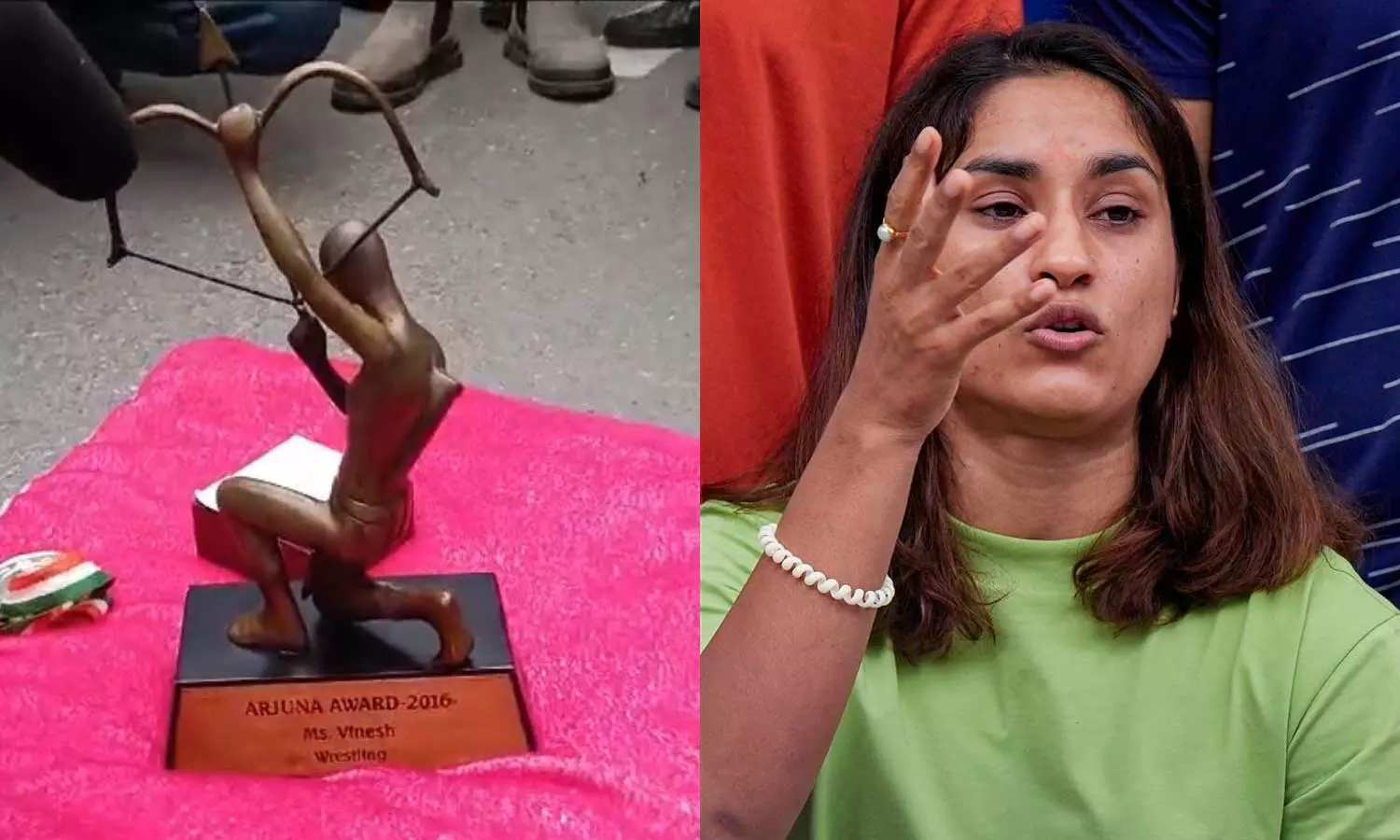 അർജുന, ഖേൽരത്ന അവാർഡുകൾ തിരിച്ചേൽപ്പിച്ച് ​ഗുസ്തി താരം വിനേഷ് ഫോ​ഗട്ട്; ഉപേക്ഷിച്ചത് പ്രധാനമന്ത്രിയുടെ ഓഫീസിന് മുന്നിൽ‌