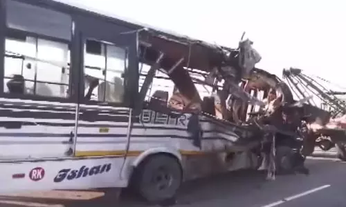 14 killed, 27 injured as bus collides with truck in Assam