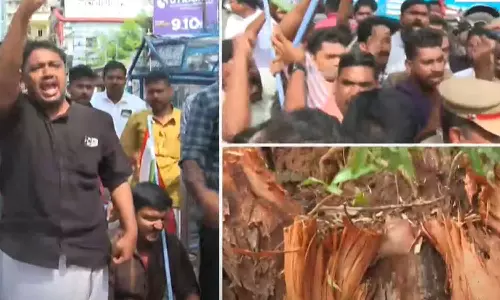 മോദി പ്രസംഗിച്ച വേദിയിൽ ചാണകവെള്ളം തളിച്ചു; തൃശൂരിൽ യൂത്ത്‌ കോൺഗ്രസ്- ബി.ജെ.പി സംഘർഷം