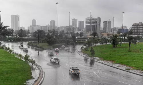 Rain in Saudi; All the highlands are green