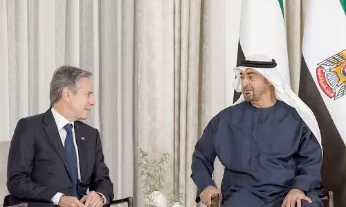 ബ്ലിൻകൻ യു.എ.ഇ പ്രസിഡൻറ് ചർച്ച; ഗസ്സയുദ്ധത്തിന് അറുതി വേണമെന്ന് യു.എഇ ബ്ലിൻകൻ യു.എ.ഇ പ്രസിഡൻറ് ചർച്ച; ഗസ്സയുദ്ധത്തിന് അറുതി വേണമെന്ന് യു.എഇ