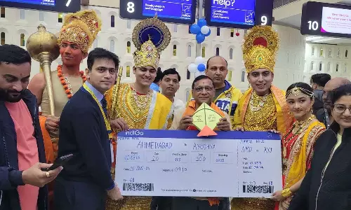 Fliers Dressed As Ram, Hanuman At Ahmedabad Airport