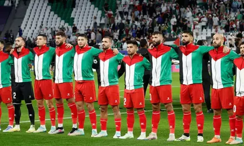 ഏഷ്യാ കപ്പ് വേദിയിൽ  ഹൃദയം കവർന്ന് ഫലസ്തീൻ ഫുട്‌ബോൾ ടീം