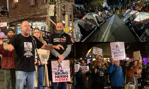 Hostages families pitch tents outside PM’s private home, demand immediate deal