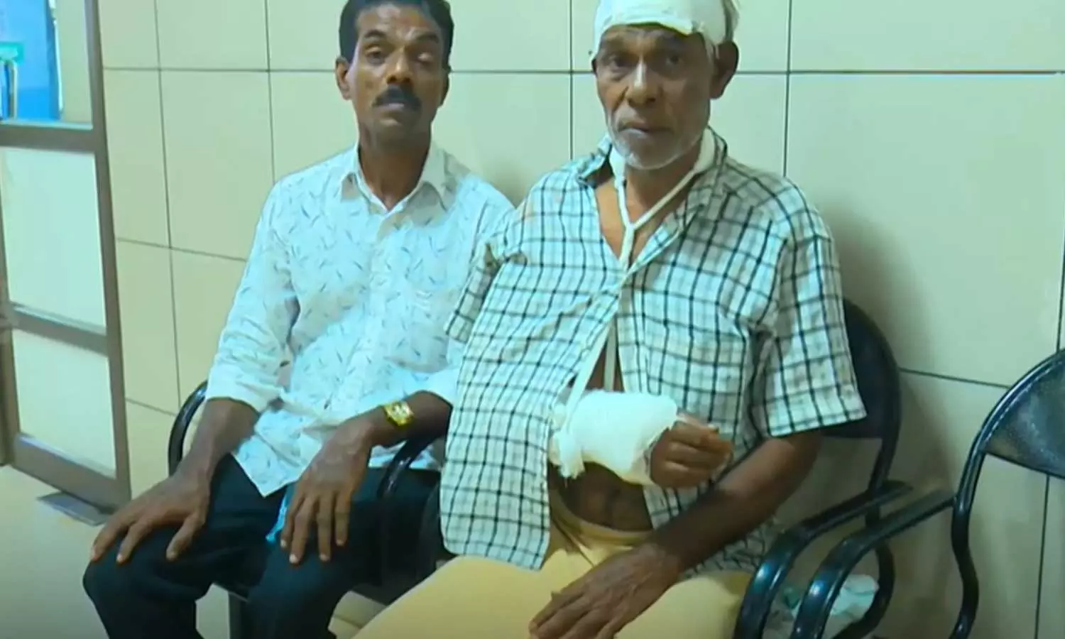 Old man in malappuram and his autistic son were brutally beaten by a relative Old man in malappuram and his autistic son were brutally beaten by a relative