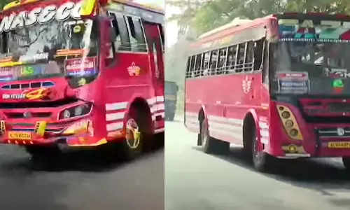 കാതടപ്പിക്കുന്ന ശബ്ദത്തിൽ ഹോൺ മുഴക്കി സ്വകാര്യ ബസുകളുടെ മരണപ്പാച്ചിൽ; നിരോധിച്ച എയർ ഹോൺ ഉപയോഗവും വ്യാപകം