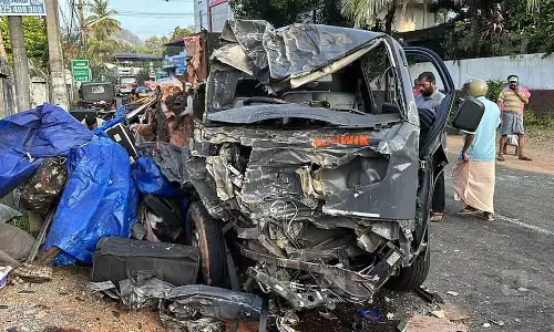 Lorry and pick up van accident