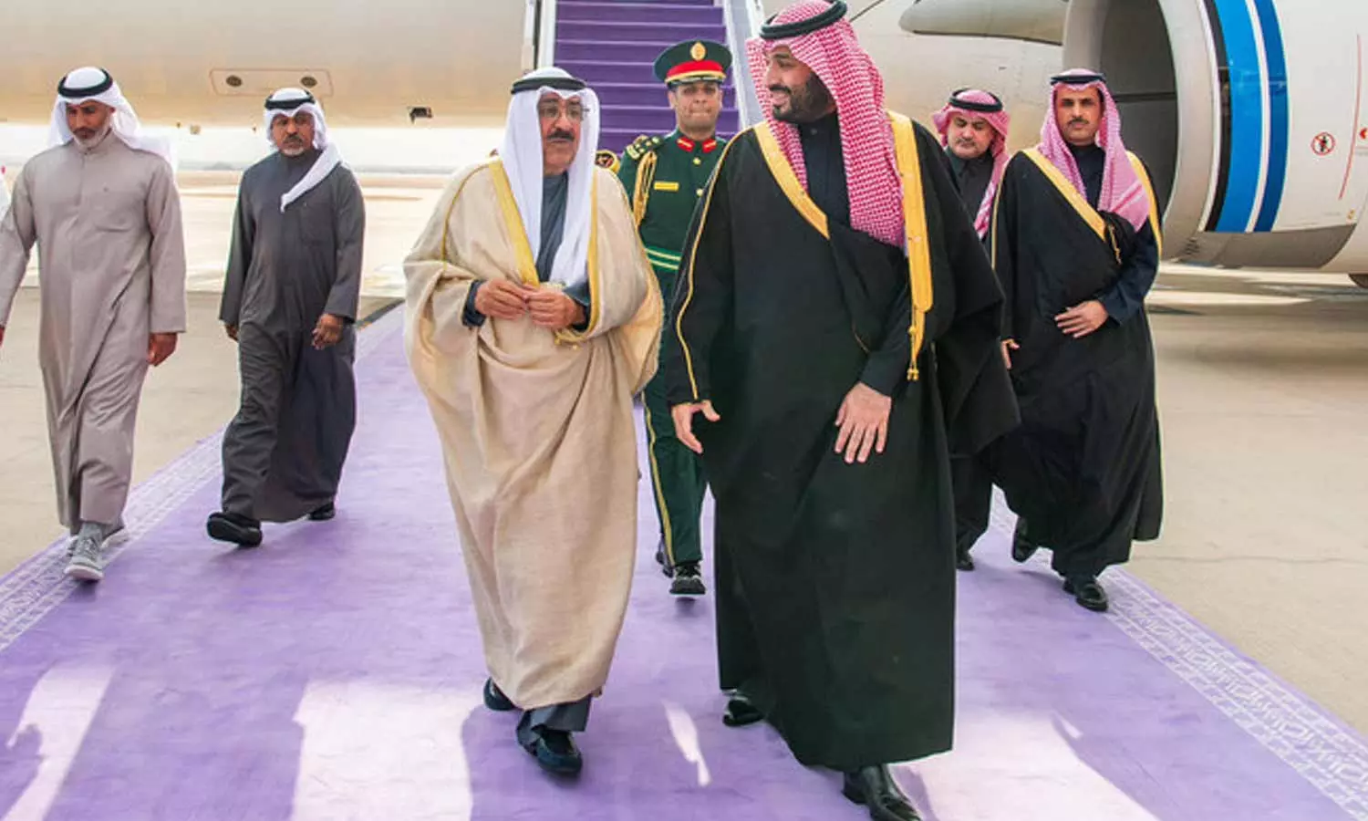 Kuwaits Emir Sheikh Meshal Al-Ahmad Al-Jaber Al-Sabah arrived Saudi Arabia Kuwaits Emir Sheikh Meshal Al-Ahmad Al-Jaber Al-Sabah arrived Saudi Arabia