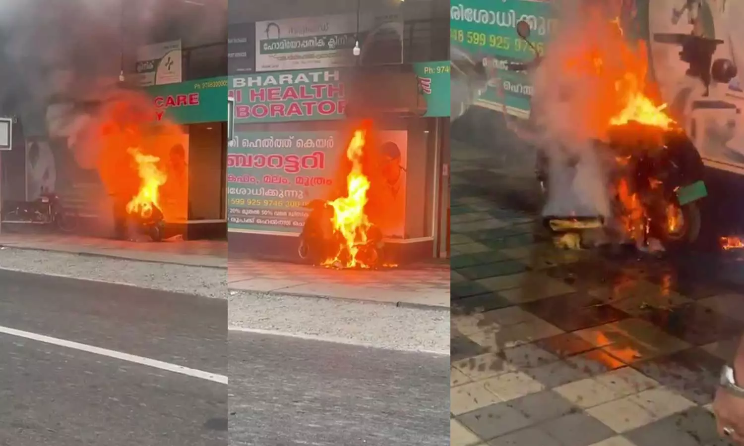 Electric scooter catches fire in Kozhikodes Thamarassery, Electric scooter fire in Kerala Electric scooter catches fire in Kozhikodes Thamarassery, Electric scooter fire in Kerala