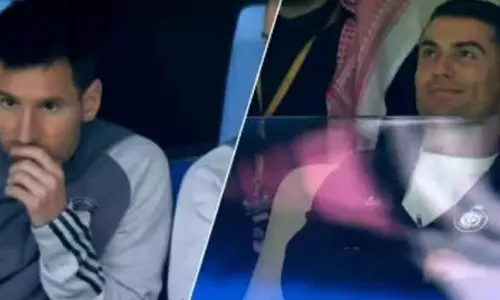 ചെറു പുഞ്ചിരിയോടെ ക്രിസ്റ്റ്യാനോ, നിർവികാരനായി മെസി; റിയാദ്   സീസൺ കപ്പിലെ അപൂർവ്വ നിമിഷങ്ങൾ