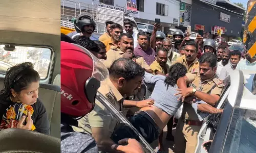 Chingavanam police have taken into custody a young man and his wife who caused an accident by driving recklessly under the influence of ganja.