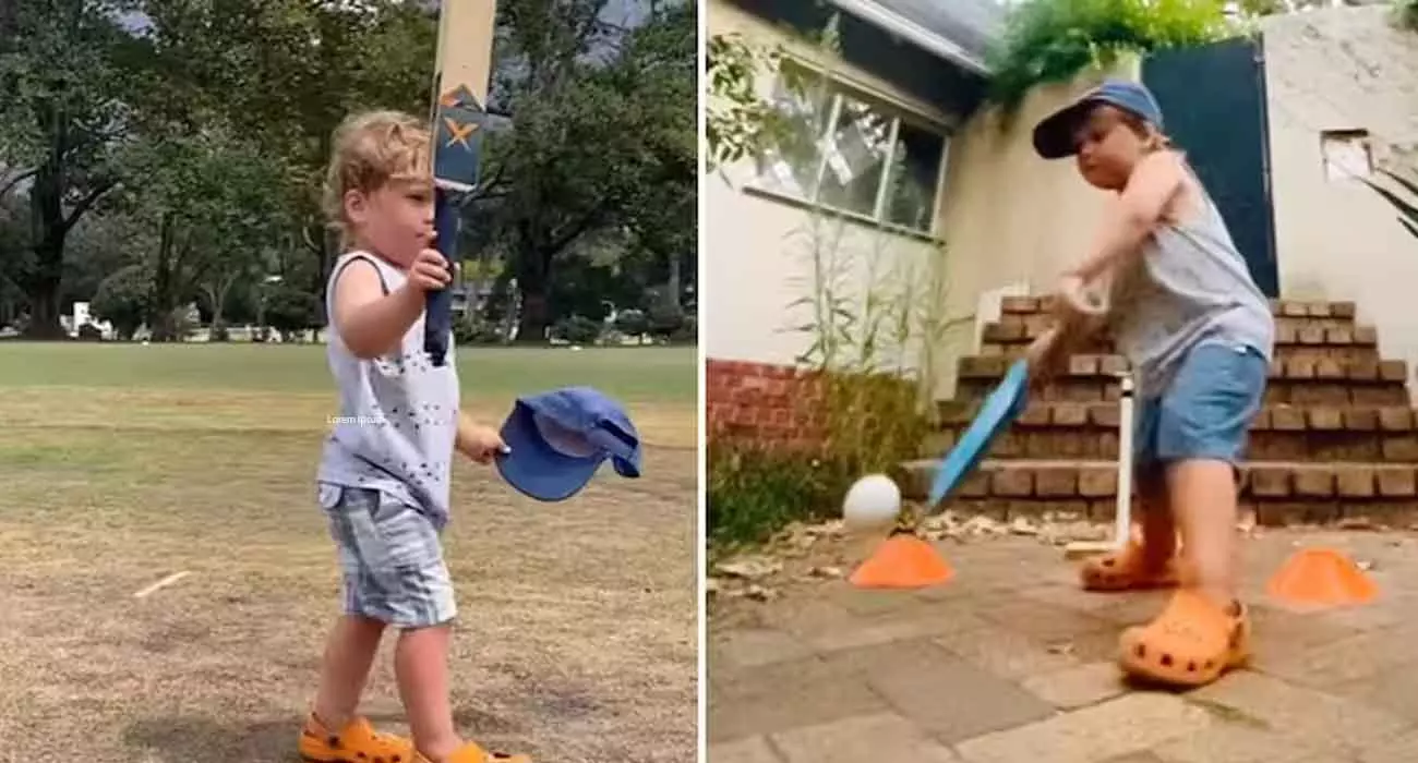 കിടിലൻ സിക്സറുമായി മൂന്നു വയസുകാരൻ കിടിലൻ സിക്സറുമായി മൂന്നു വയസുകാരൻ