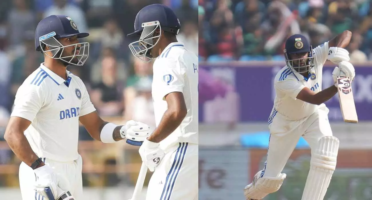 കരുത്തുകാട്ടി വാലറ്റം; രാജ്‌കോട്ട് ടെസ്റ്റിൽ റൺമല കയറി ഇന്ത്യ, തിരിച്ചടിച്ച് ഇംഗ്ലണ്ട്