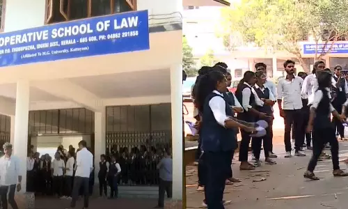 സമരം തുടരുന്നു; തൊടുപുഴ കോപ്പറേറ്റീവ് ലോ കോളജിലെ വിദ്യാർഥികളുമായി മാനേജ്മെന്റ് നടത്തിയ ചർച്ച പരാജയം