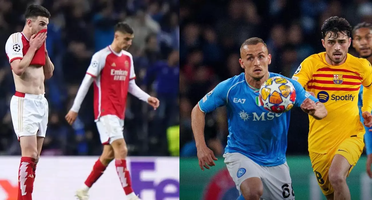 ചാമ്പ്യൻസ് ലീഗിൽ ഇഞ്ചുറി ടൈം ഗോളിൽ ആഴ്‌സനൽ വീണു;  ബാഴ്‌സയെ സമനിലയിൽ തളച്ച് നാപ്പോളി