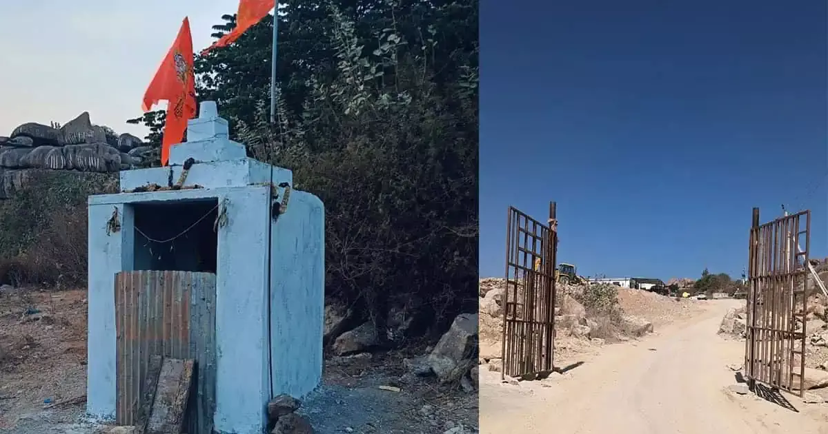 ചരിത്രപ്രസിദ്ധ ഖാജഗുഡ റോക്‌സ് സൈറ്റിൽ പത്ത് ദിവസത്തിനിടെ പണിതത് രണ്ട് അനധികൃത ക്ഷേത്രങ്ങൾ