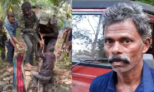 Ayyappan who fell into a well while shooting wild boars,