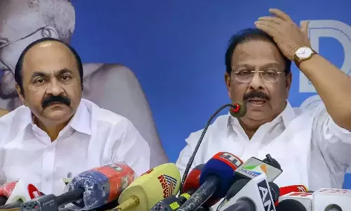 KPCC president K Sudhakaran gets angry with opposition leader VD Satheesan in Alappuzha, Congress samaragni,