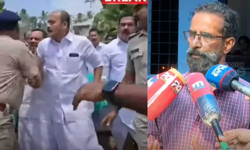 Indiras husband Ramakrishnan, who was killed in the wild elephant attack, Neryamangalam, Idukki wild elephant attack, Congress protest