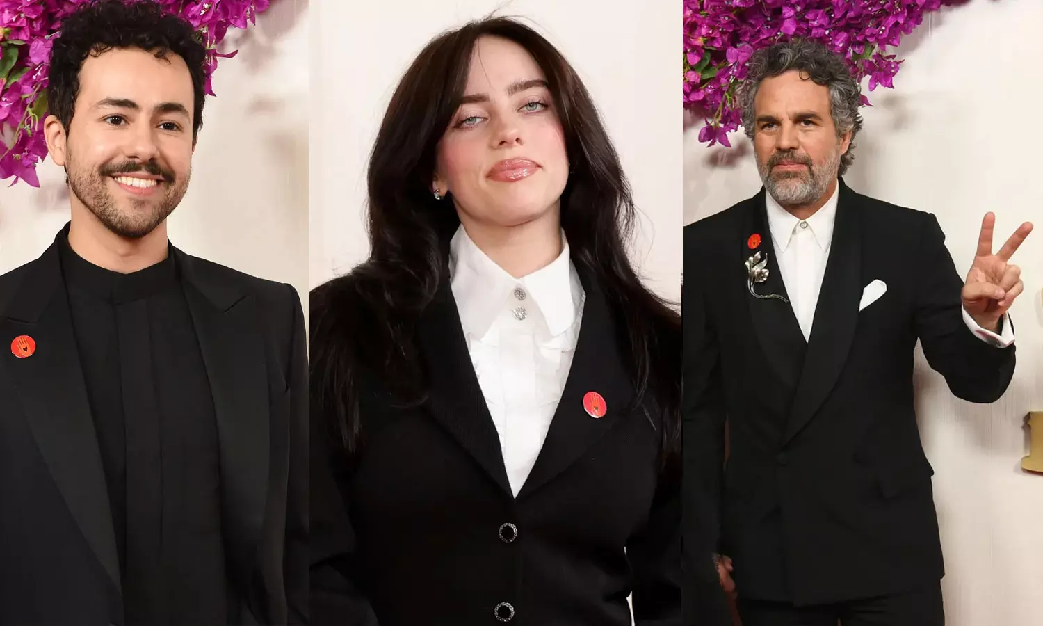 ഓസ്‌കര്‍ വേദിയില്‍ ഫലസ്തീന്‍ ഐക്യദാര്‍ഢ്യം; ബില്ലി ഐലിഷ്, റാമി യൂസഫ്,മാര്‍ക്ക് റുഫല്ലോ എന്നിവരെത്തിയത് ചുവന്ന പിന്‍ ധരിച്ച്