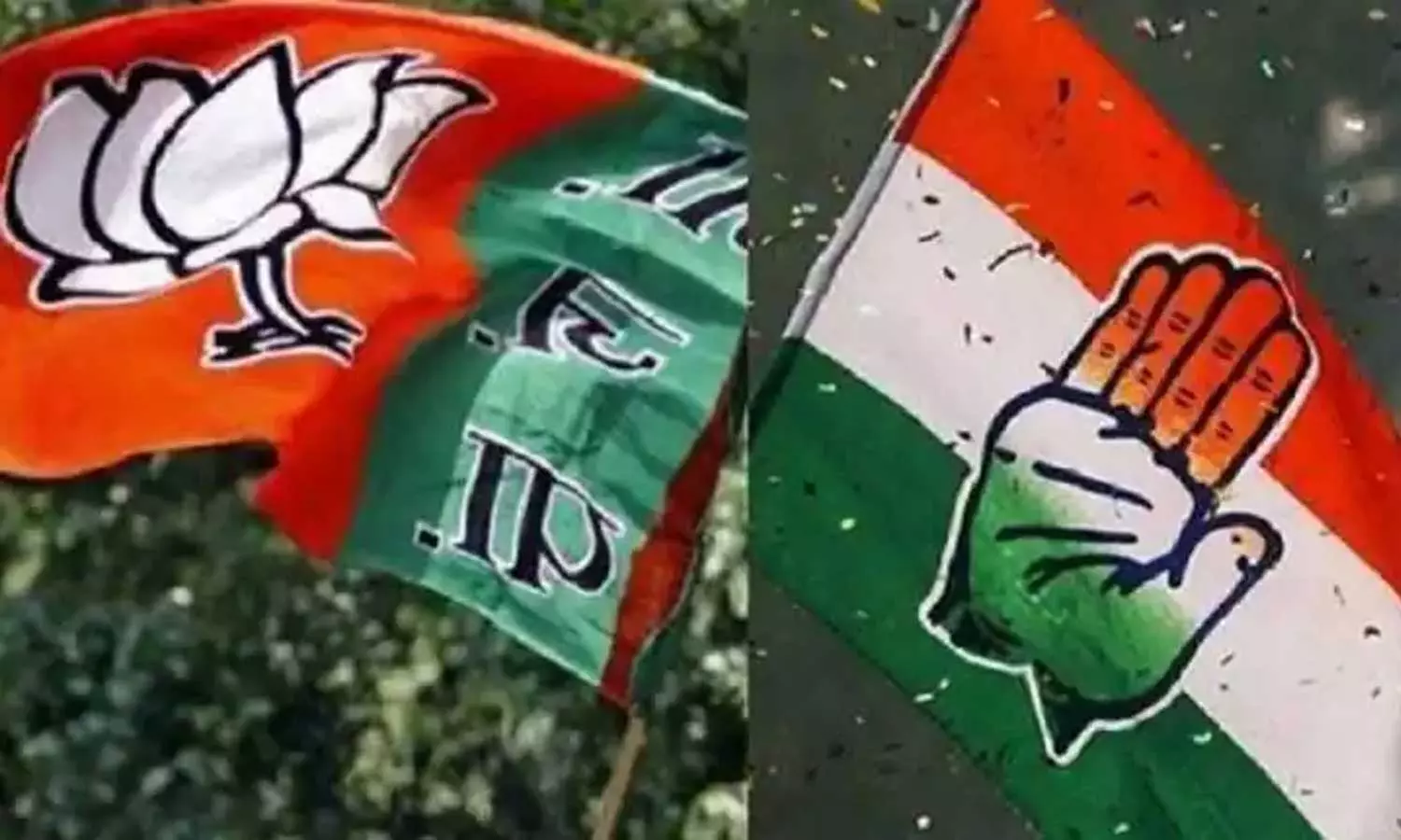 BJP, Congress flags representative image