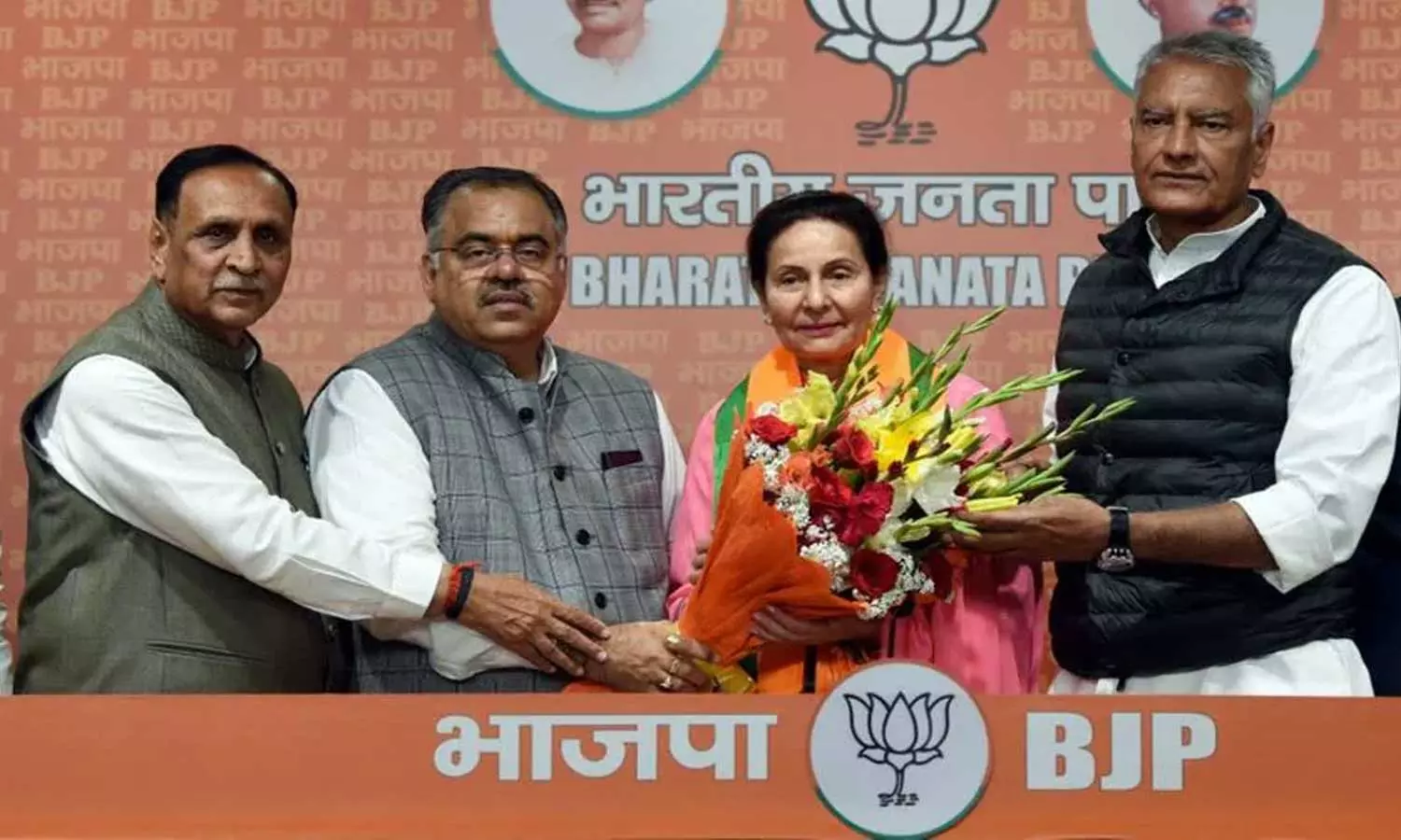 Praneeth Kaur and BJP Leaders Praneeth Kaur and BJP Leaders
