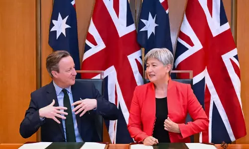 British Foreign Secretary David Cameron and Australian Foreign Minister Penny Wong