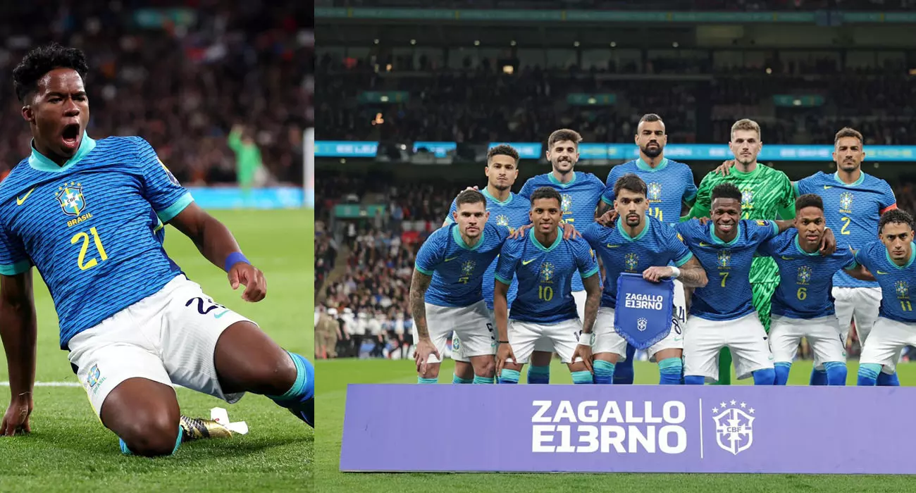 വെംബ്ലിയിൽ ബ്രസീലിന്റെ തിരിച്ചുവരവോ; യുവനിര കരുത്തിൽ   കാനറികളുടെ ചിറകടി