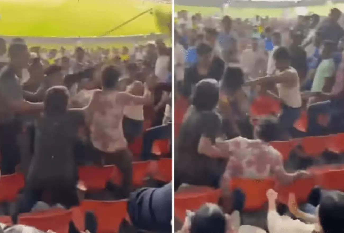 മുംബൈ-​ഗുജറാത്ത് മത്സരത്തിനിടെ നരേന്ദ്ര മോദി സ്റ്റേഡിയത്തിൽ കൂട്ടത്തല്ല്; കാരണമിതാണ്-വീഡിയോ