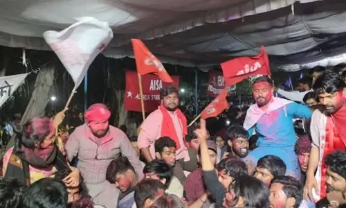 Left alliance wins in JNU student union elections Left alliance wins in JNU student union elections