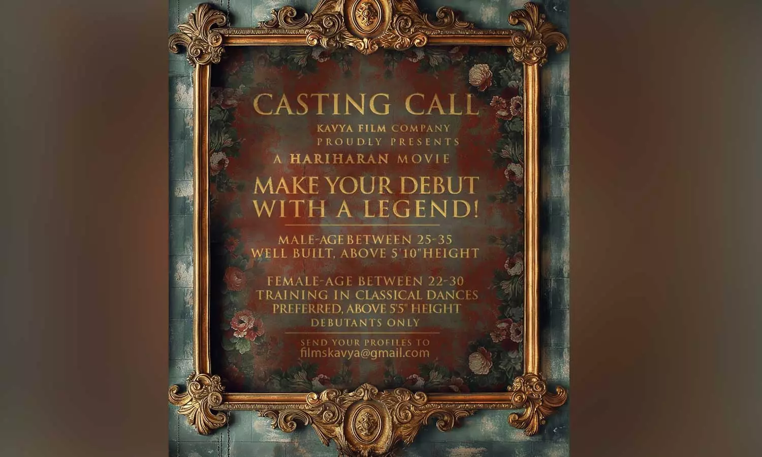 Casting call for Kavya film company