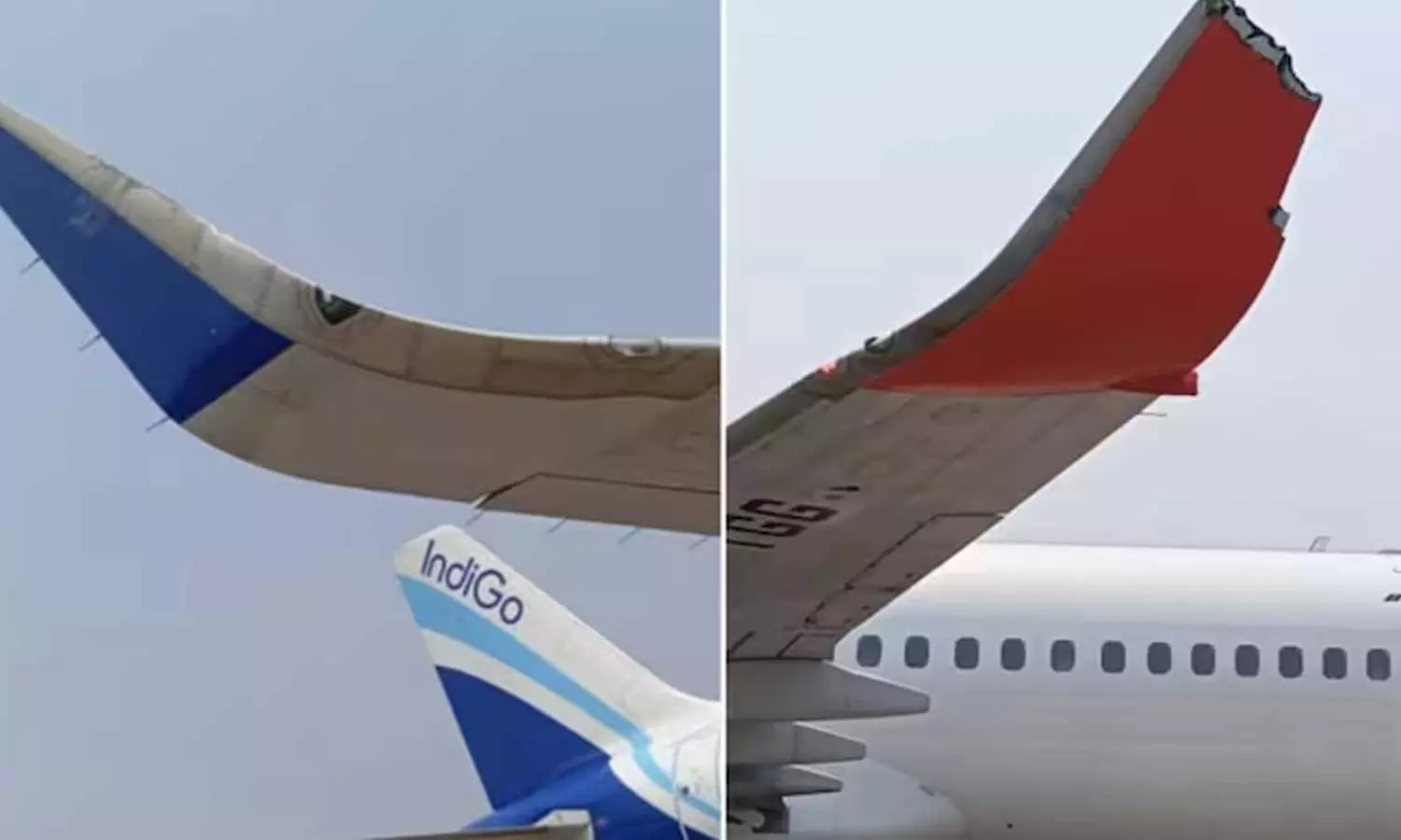 Wing-to-wing collision between 2 planes at Kolkata airport Wing-to-wing collision between 2 planes at Kolkata airport