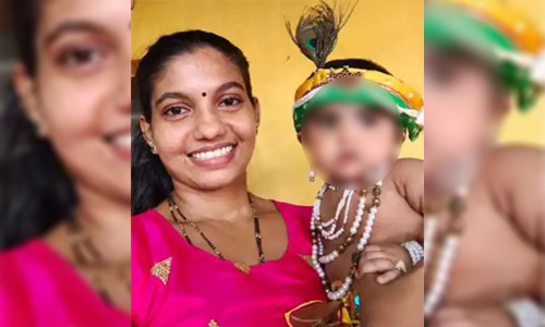 കുഞ്ഞിനെ അരയിൽ കെട്ടിയ നിലയിൽ യുവതിയുടെ ജഡം പുഴയിൽ