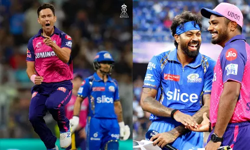 പറന്നിറങ്ങി രോഹിതിനെ കൈയിലൊതുക്കി സഞ്ജു; പവർപ്ലെയിൽ മുംബൈയുടെ ബോൾട്ടിളകി