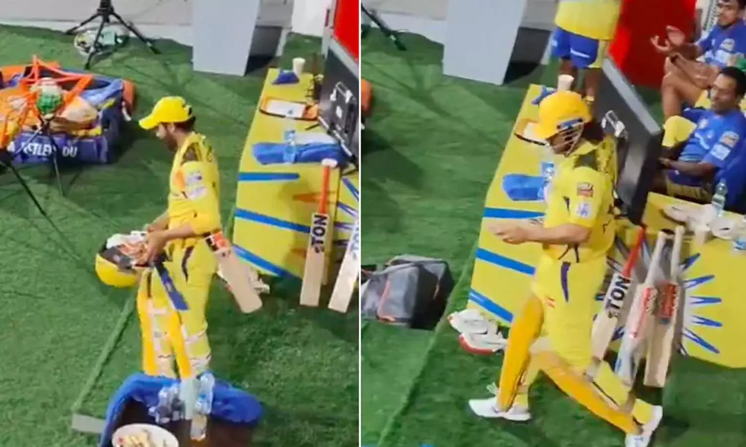 പറ്റിച്ചേ... ധോണിയെ കാത്ത് നിന്ന ആരാധകർക്കിടയിലേക്ക് ബാറ്റെടുത്തിറങ്ങി ജഡേജ